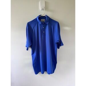 Masters Performance Golf Polo Shirt Mens Medium Blue Short Sleeve Logo‎